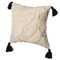 Deerlux 16" Cotton Throw Pillow Cover with White Tufted Stem Pattern and Black Tassel Corners with Filler QI004307.ST.K - alternate 1